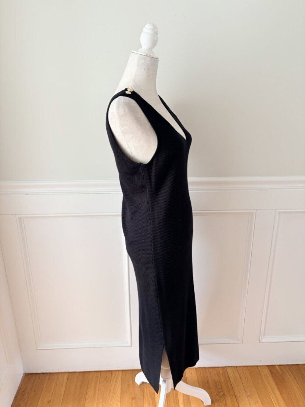 Holland Cooper Kensington Sleeveless Knit Dress Black Gold Hardware L - Picture 4 of 7